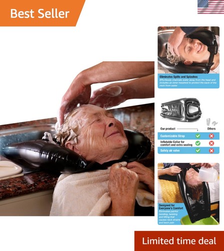 Black inflatable shampoo bowl - black,