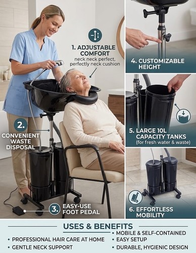 Electric portable shampoo bowl - electric,